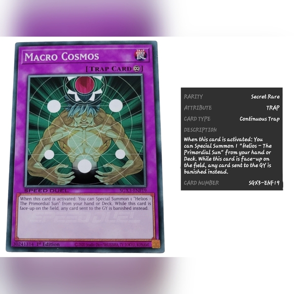 NEW YU-GI-OH CARD LOT OF 2 ~ MACRO COSMO FOIL TRAP CARD - Picture 2 of 4
